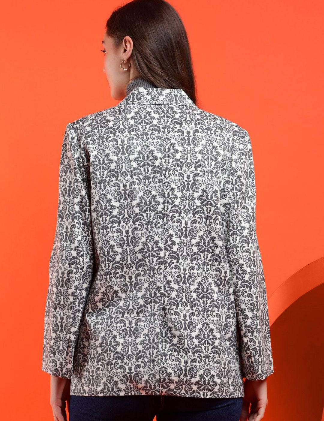 Kotty Women Printed Notched Overcoat