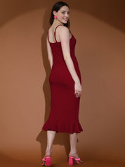 Kotty Shoulder Straps Bodycon Midi Dress