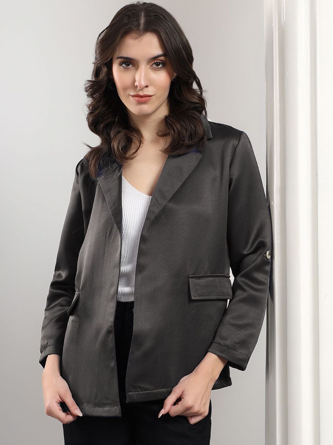 Kotty Notched Lapel Front Open Blazer