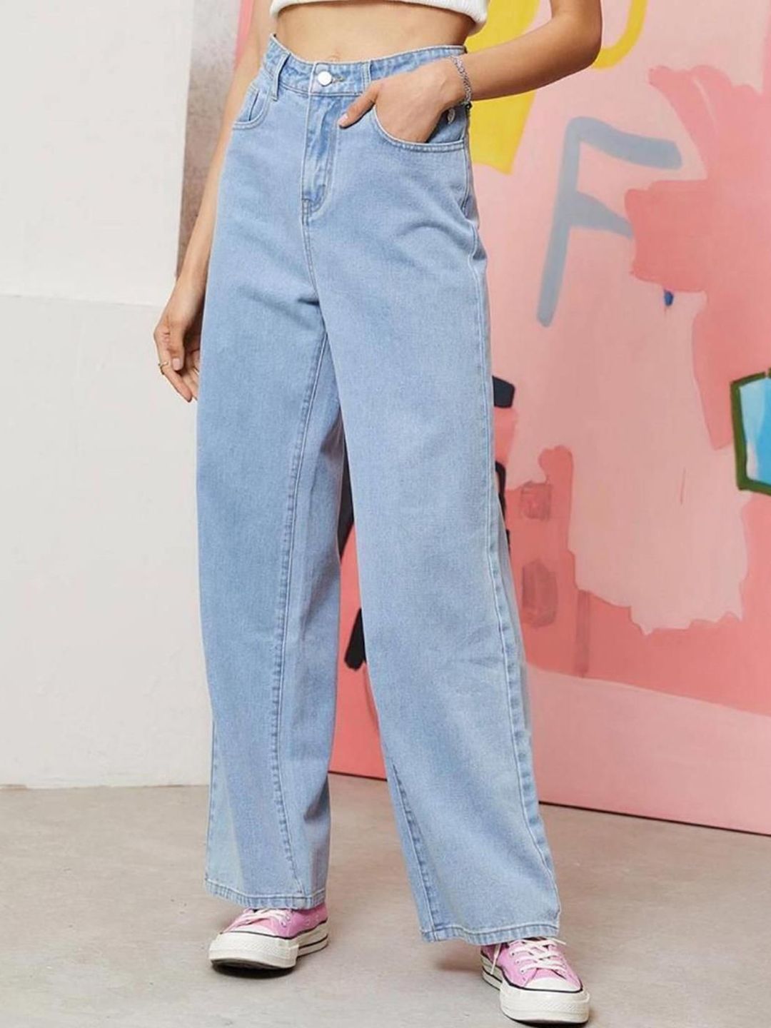 Kotty Women Straight Fit High-Rise Stretchable Jeans