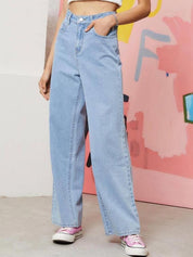 Kotty Women Straight Fit High-Rise Stretchable Jeans