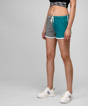 Kotty Women Colourblocked Low-Rise Hot Pants Casual Shorts