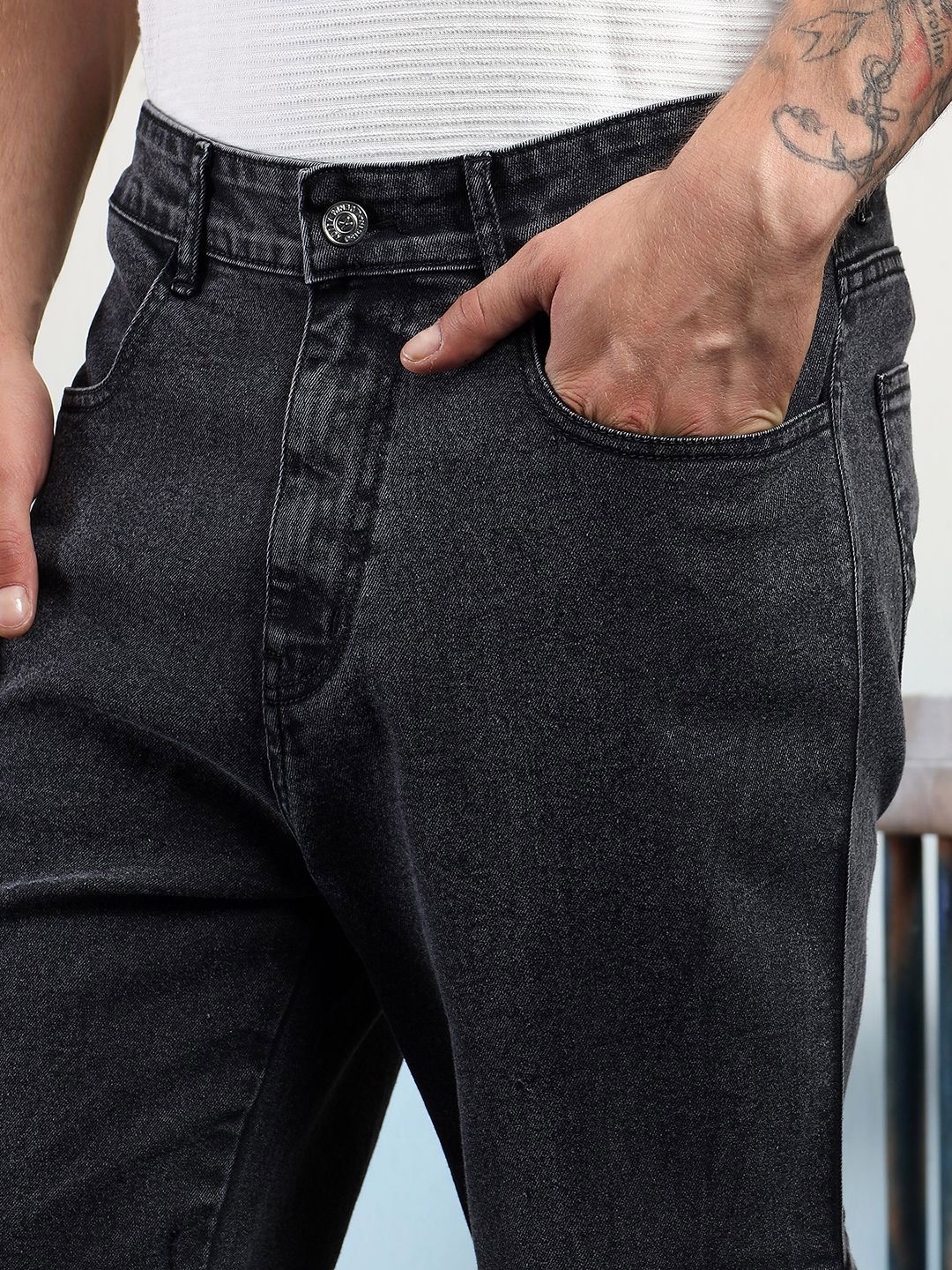 Kotty Men Cotton Regular Fit Mid-Rise Jeans