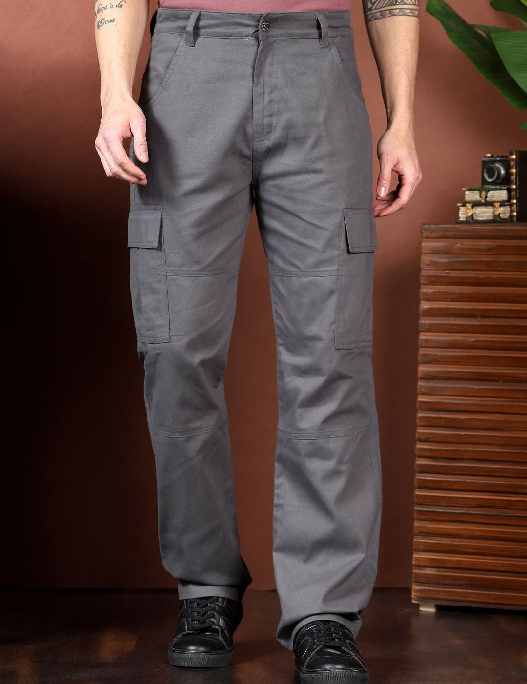 Kotty Men Relaxed Easy Wash Cargos Trousers
