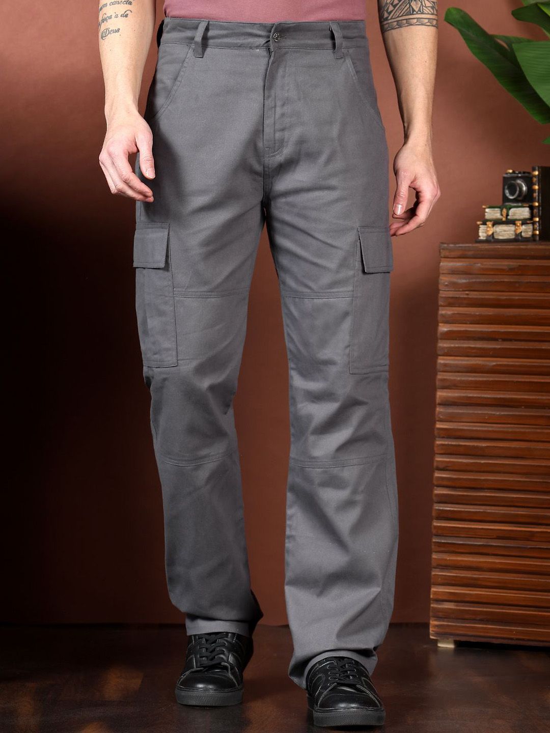 Kotty Men Relaxed Easy Wash Cargos Trousers
