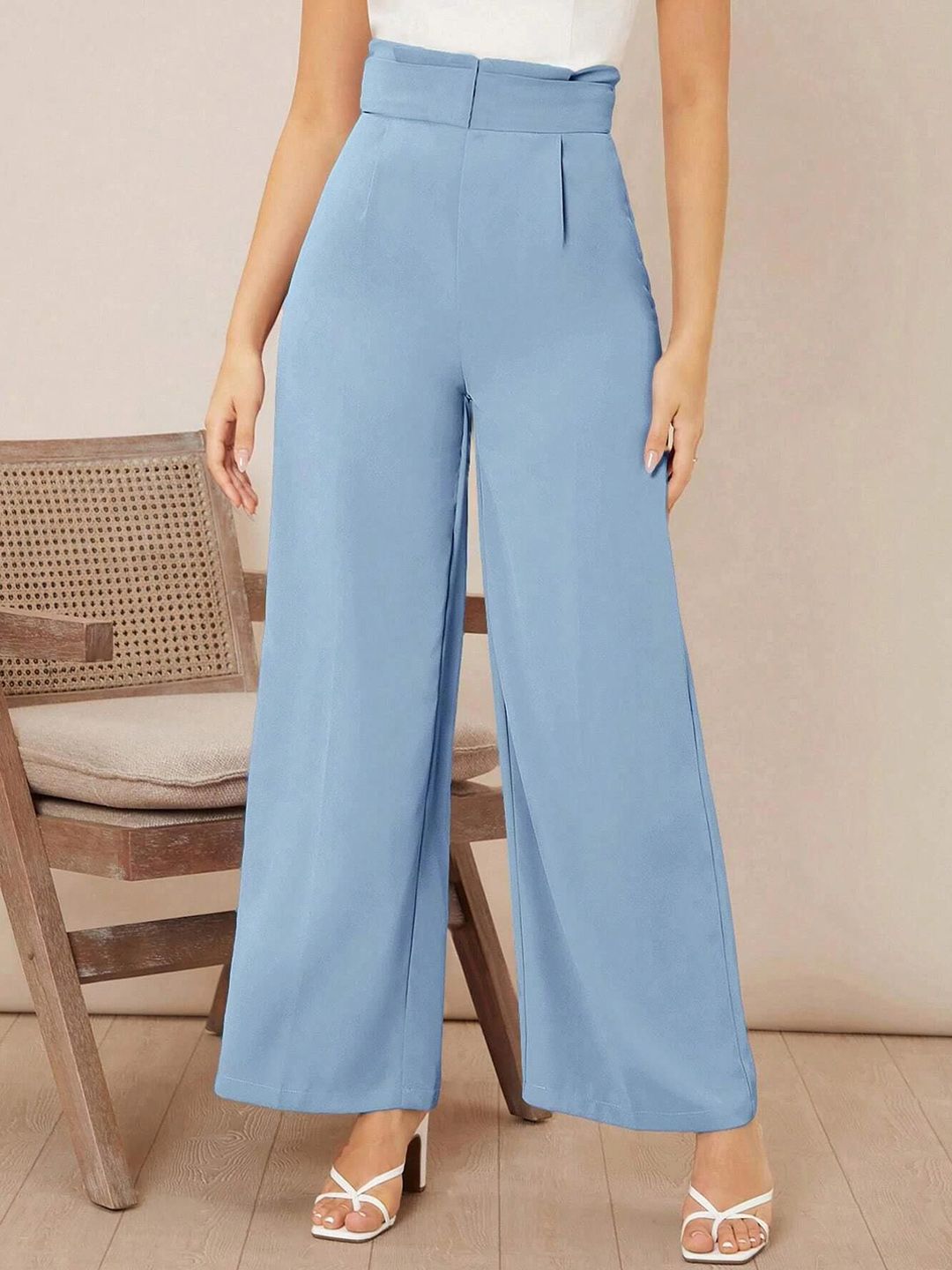Kotty Women High-Rise Easy Wash Pleated Formal Trousers