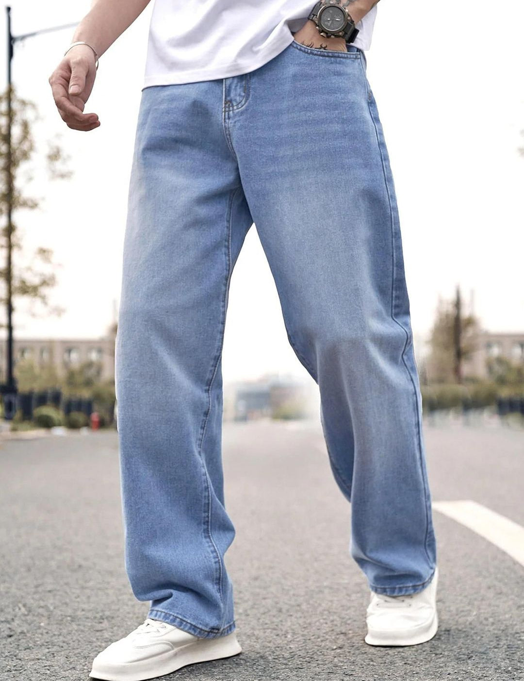 Kotty Men Regular Fit Low-Rise Light Fade Stretchable Jeans