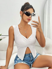 Kotty Women Solid V-Neck Top