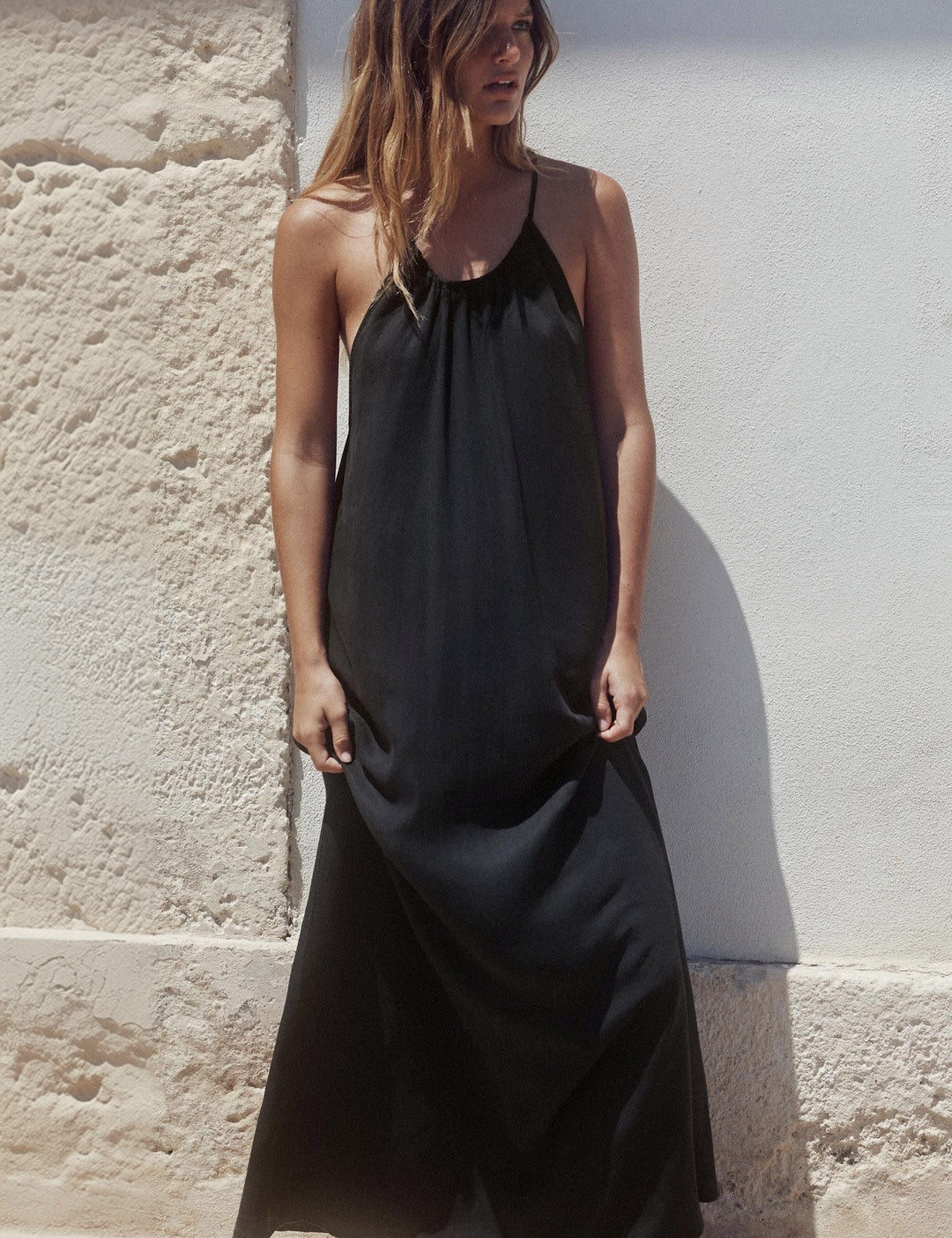Kotty women elegant halter neck A-line maxi dress