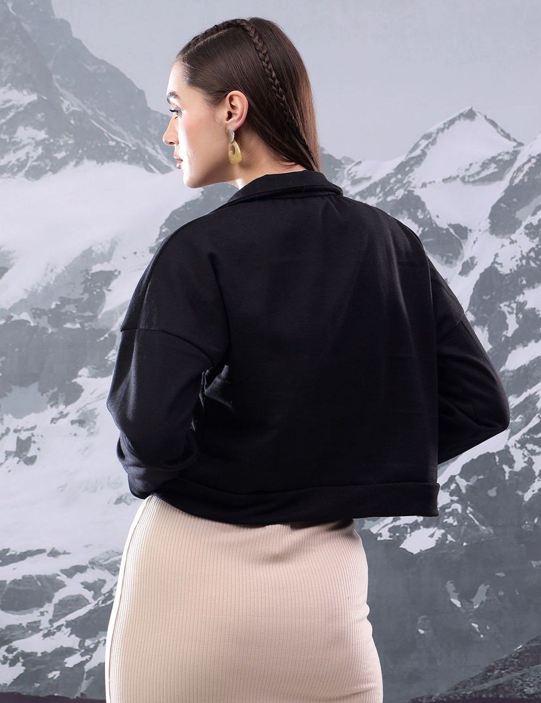 Kotty Women High Neck Full Sleeve Sweatshirt