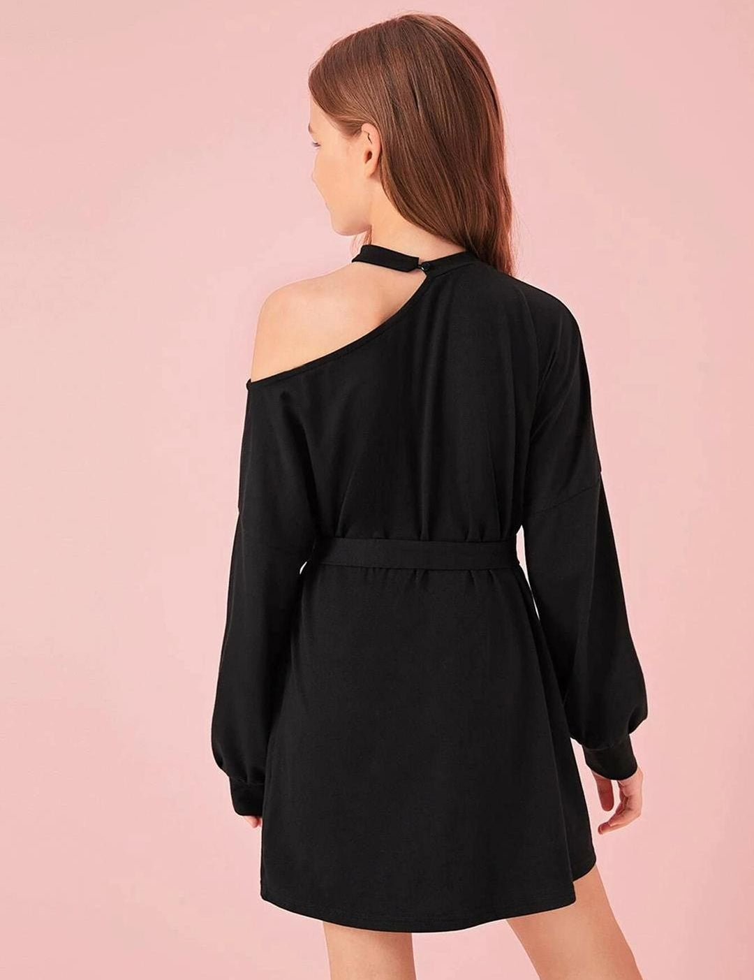 Kotty Cold-Shoulder A-Line Dress