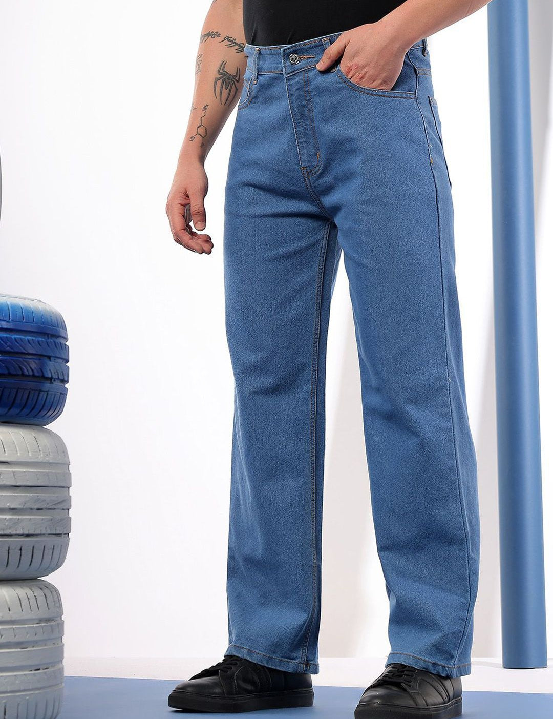 Kotty Men Comfort Regular Fit Mid-Rise Stretchable Jeans