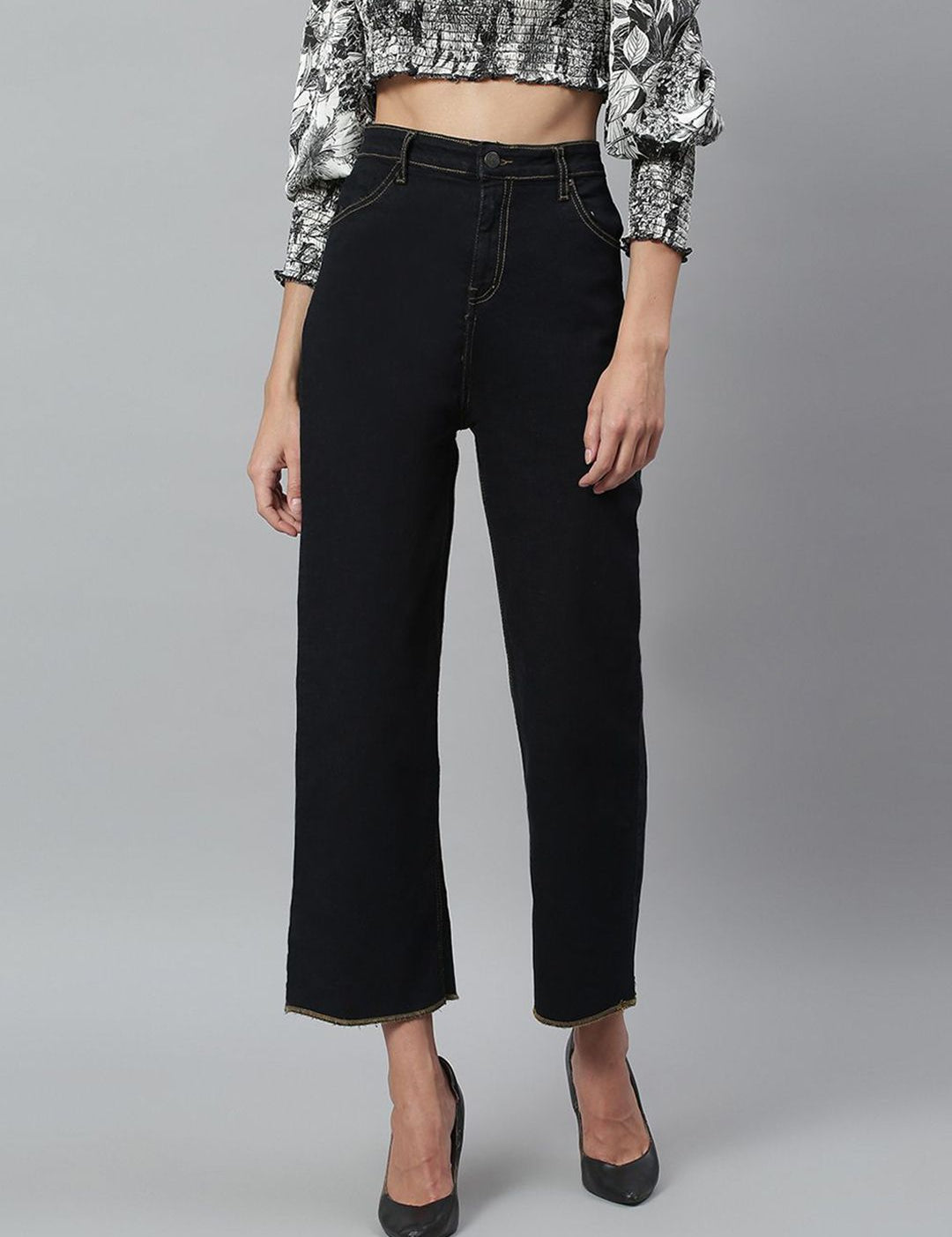 Kotty Women Jean Straight Fit High-Rise Stretchable Jeans