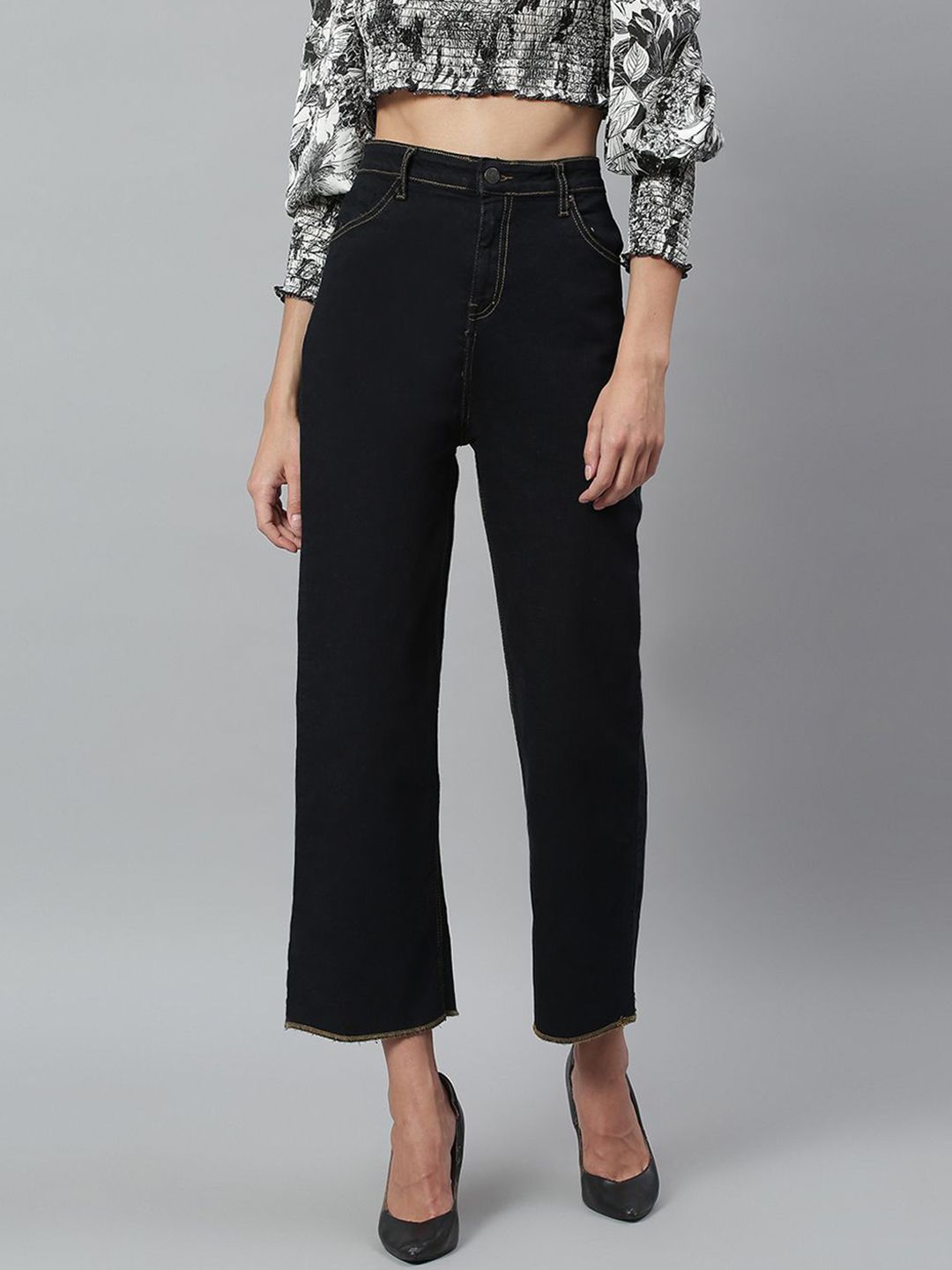 Kotty Women Jean Straight Fit High-Rise Stretchable Jeans