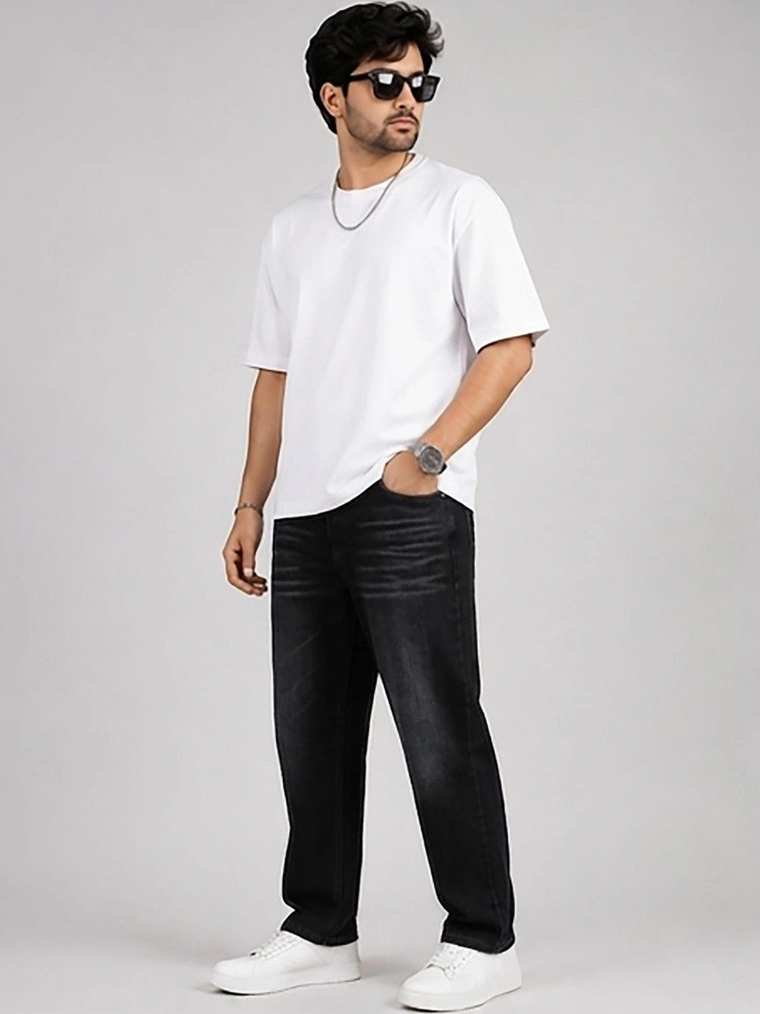 Kotty Men Straight Fit Mid-Rise Stretchable Jeans