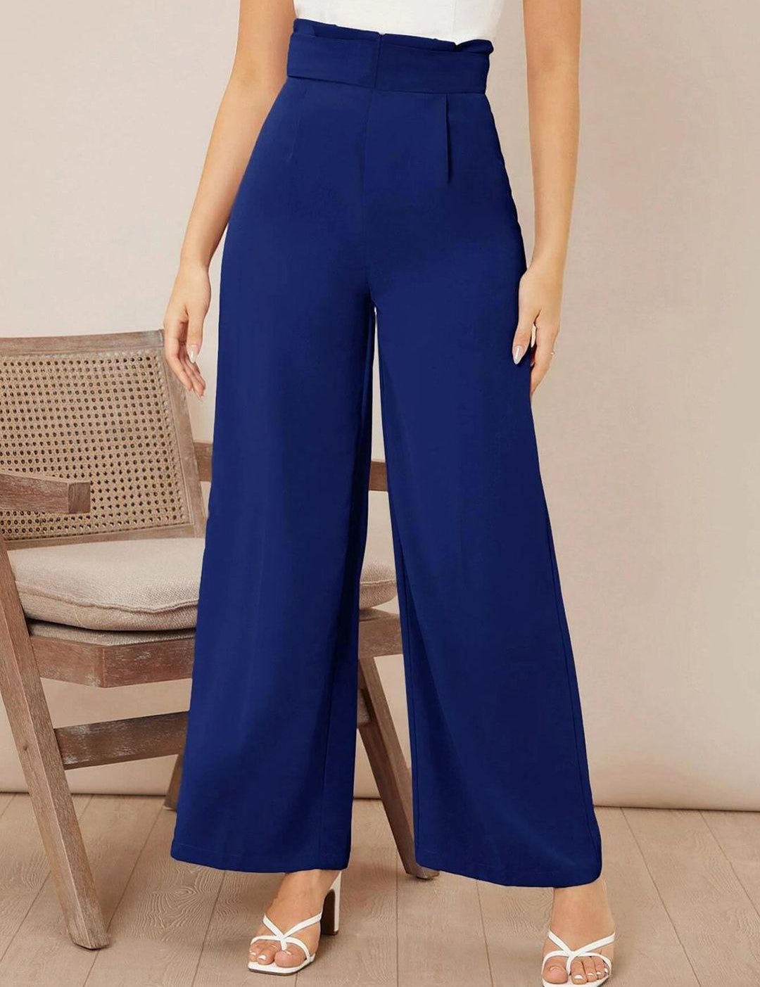 Kotty Women Wide Leg High-Rise Easy Wash Pleated Trousers