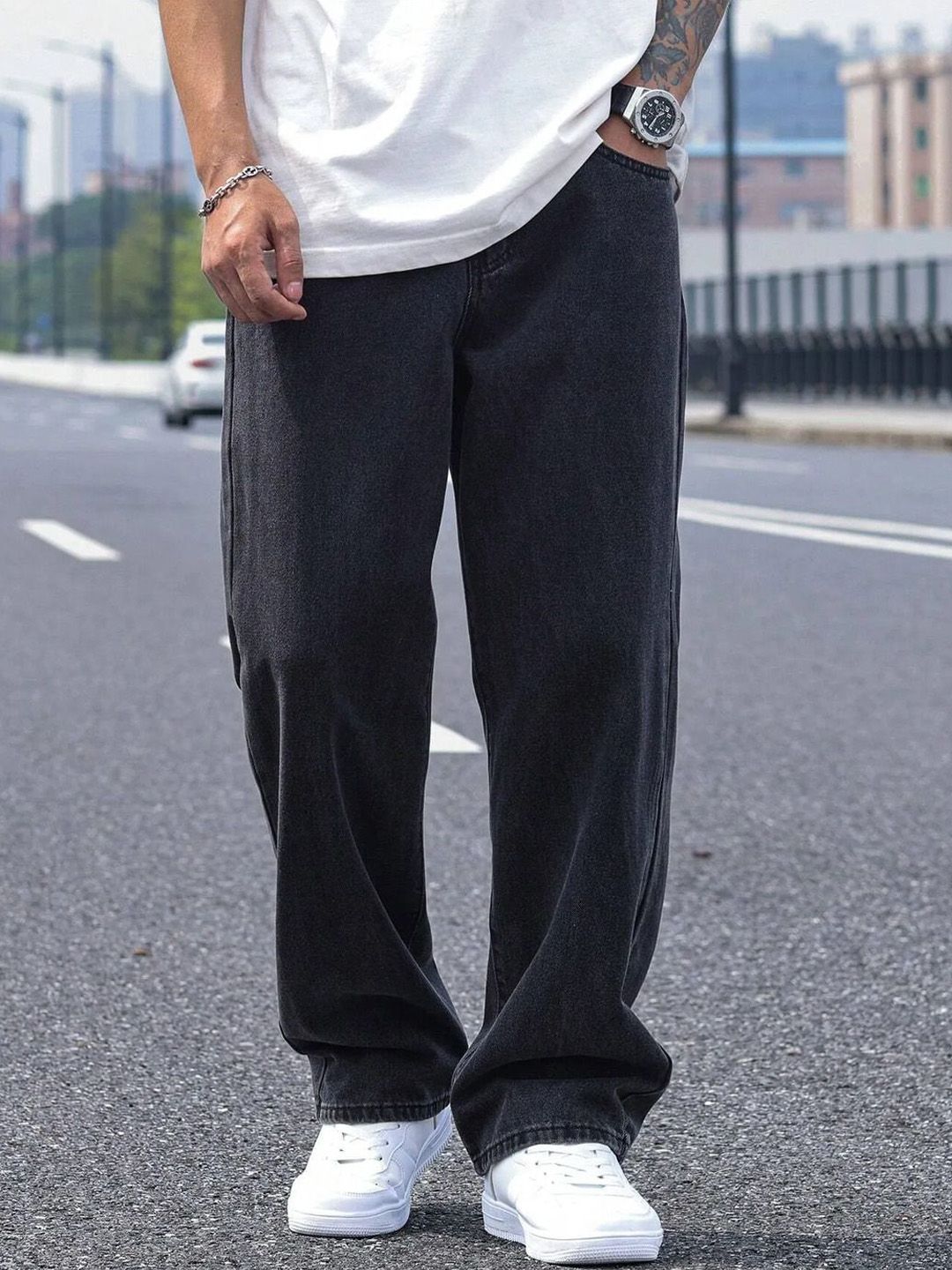 Kotty Men Cotton Relaxed Fit Mid-Rise Stretchable Jeans