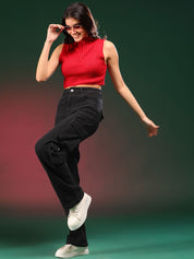 Kotty Women Straight Fit High-Rise Stretchable Jeans