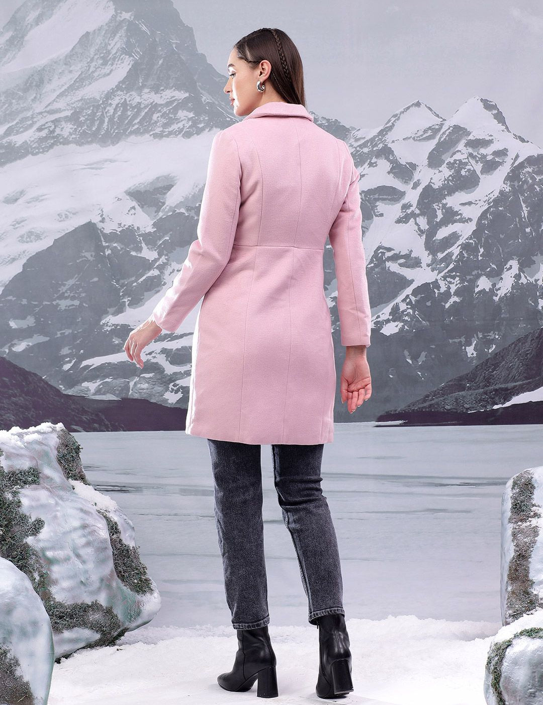 Kotty Women Notched Lapel Single-Breasted Overcoat