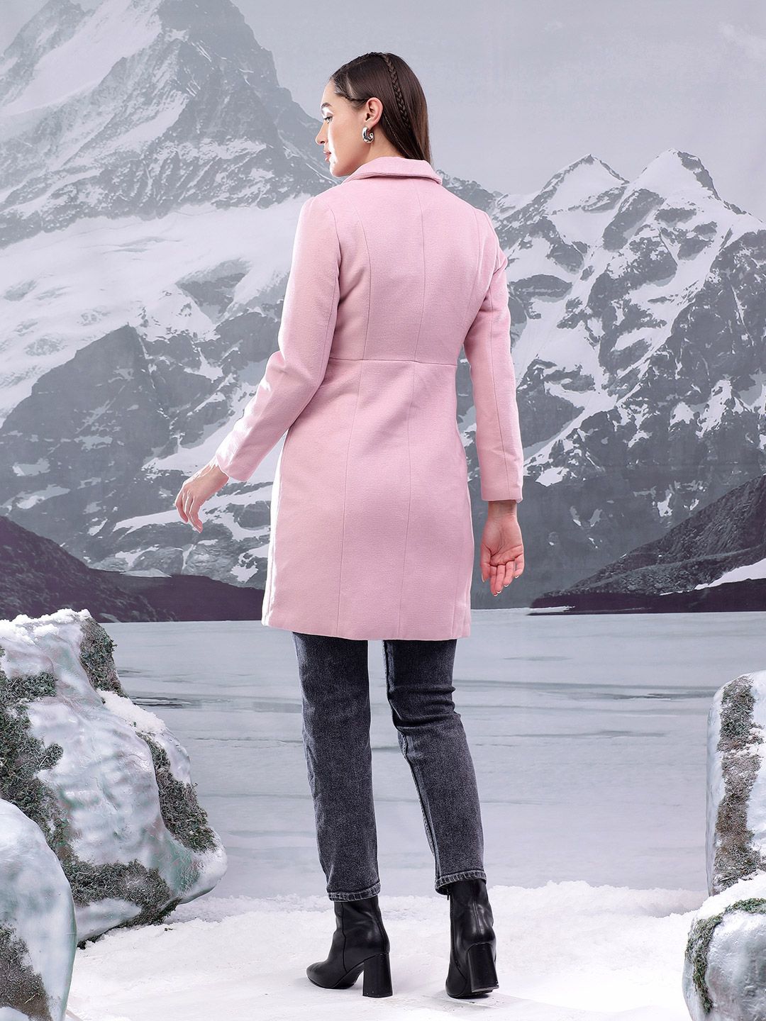 Kotty Women Notched Lapel Single-Breasted Overcoat