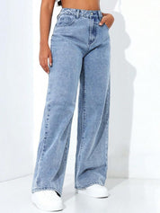 Kotty Women Baggy High-Rise Stretchable Cotton Jeans