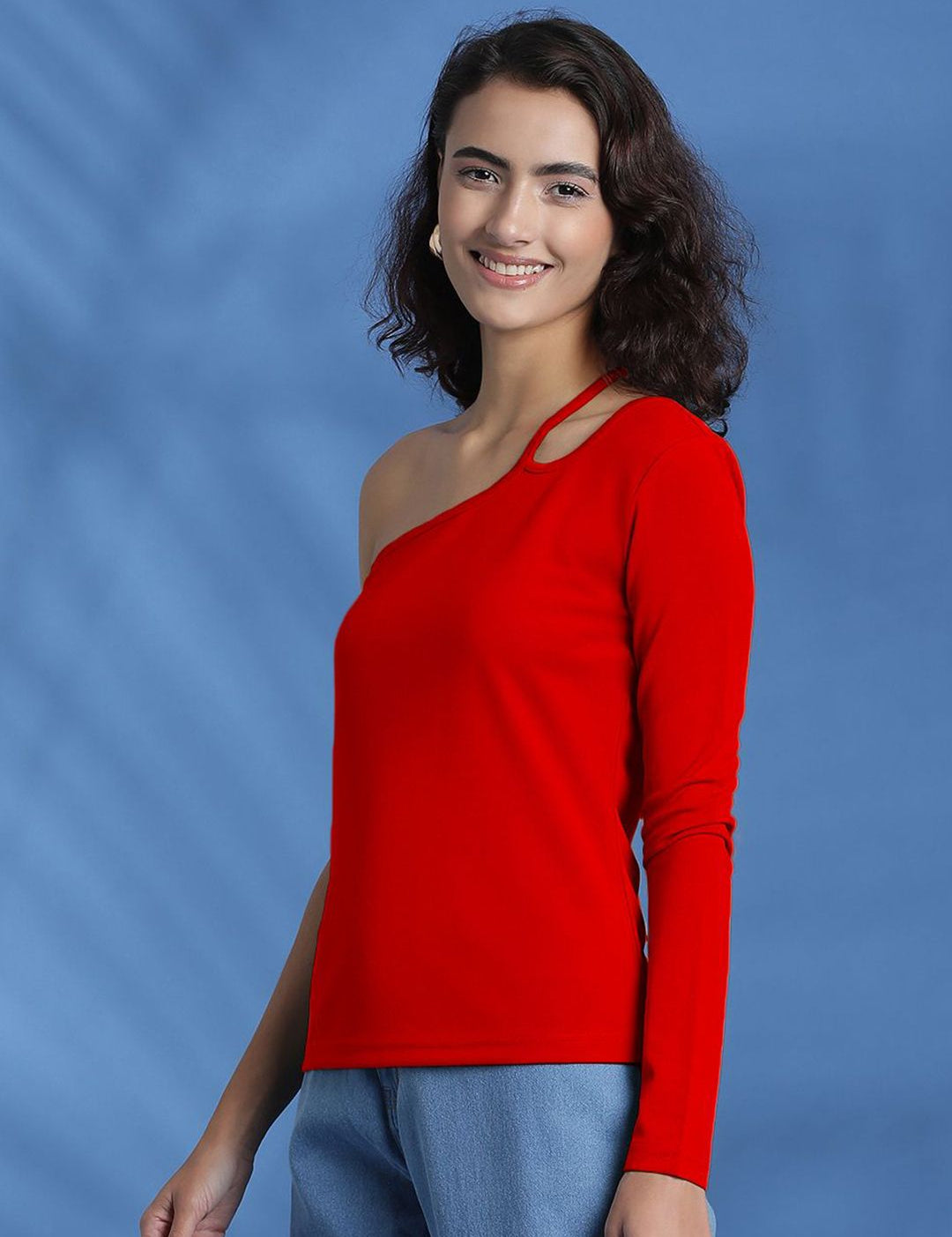 Kotty Women Solid One Shoulder Top