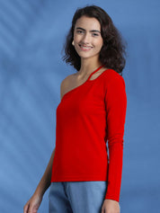 Kotty Women Solid One Shoulder Top