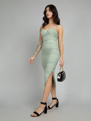 Kotty Women Ruched Bodycon Midi Dress