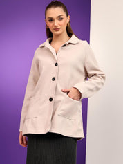 Kotty  Women Shirt Collar Single-Breasted Overcoat