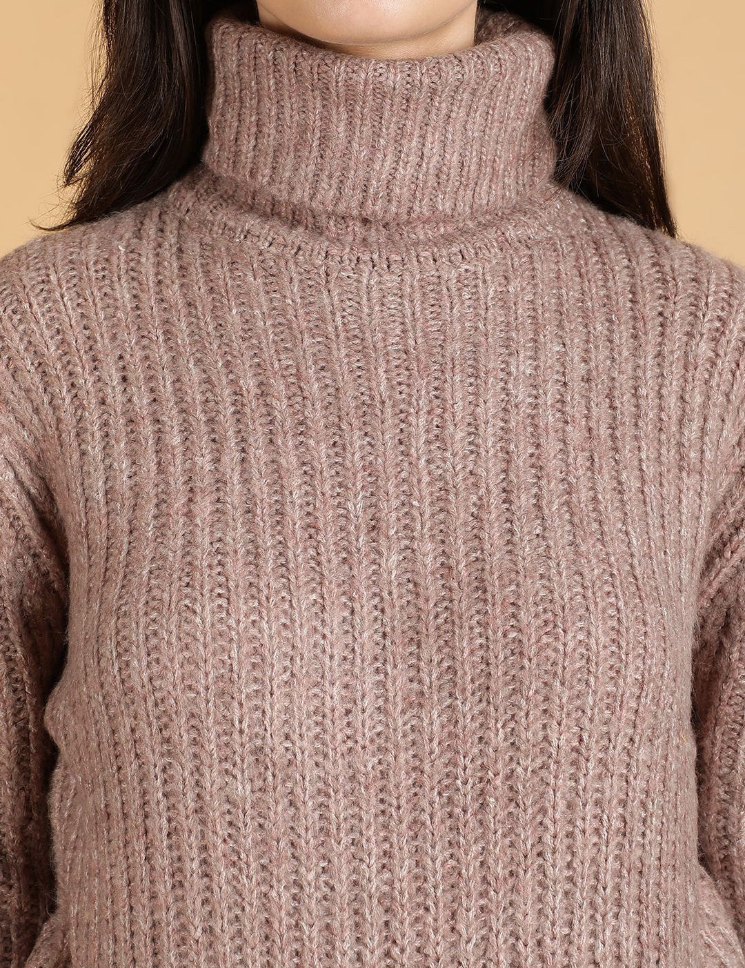 Kotty Women Cotton Turtle Neck Long Sleeves Pullover Sweaters