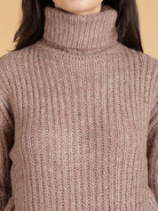 Kotty Women Cotton Turtle Neck Long Sleeves Pullover Sweaters