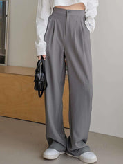 Kotty Women Relaxed Straight Leg Straight Fit High-Rise Easy Wash Trousers