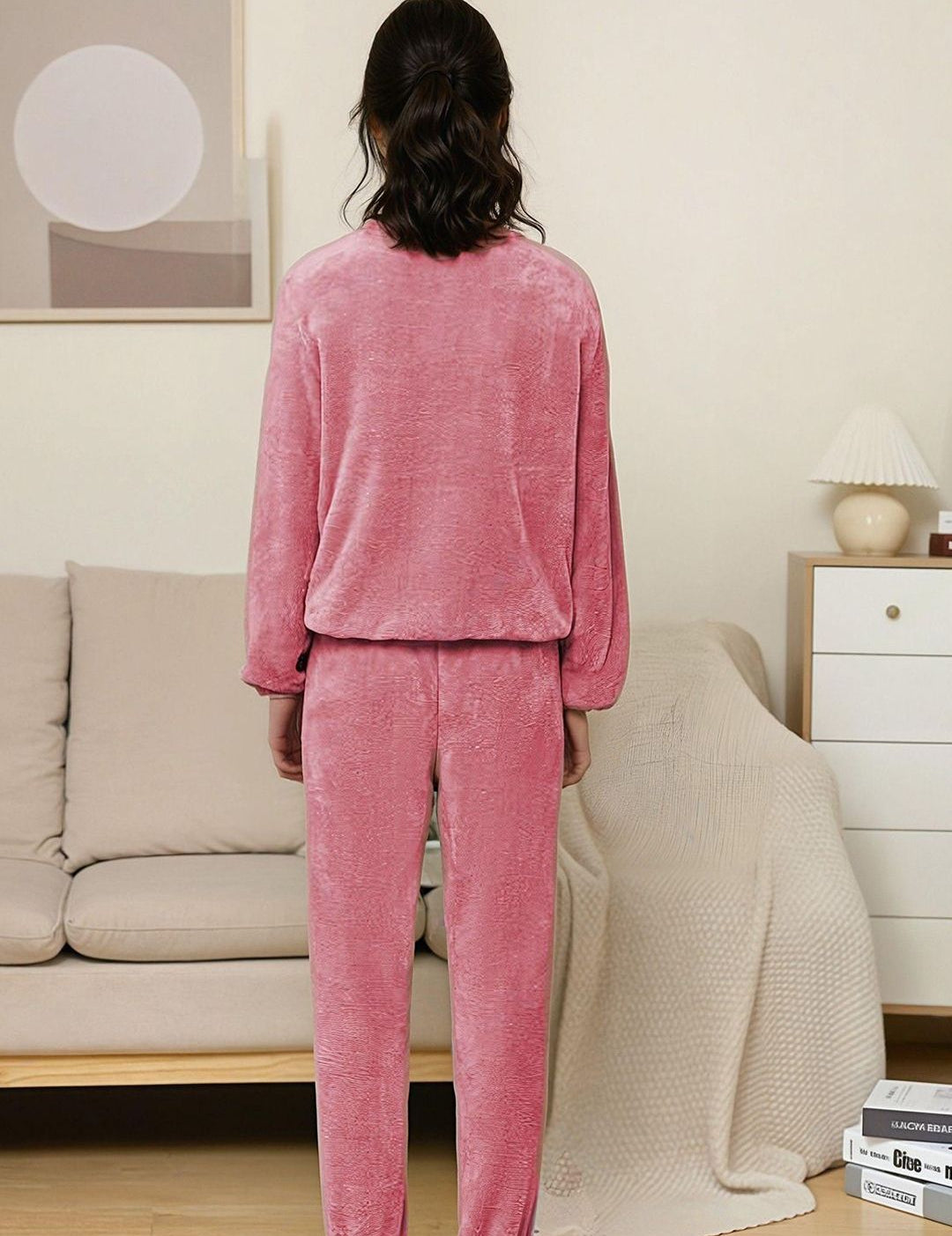 Kotty Velvet Round Neck Winter Nightsuit