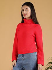 Kotty Women Turtle Neck Cotton Pullover Sweater