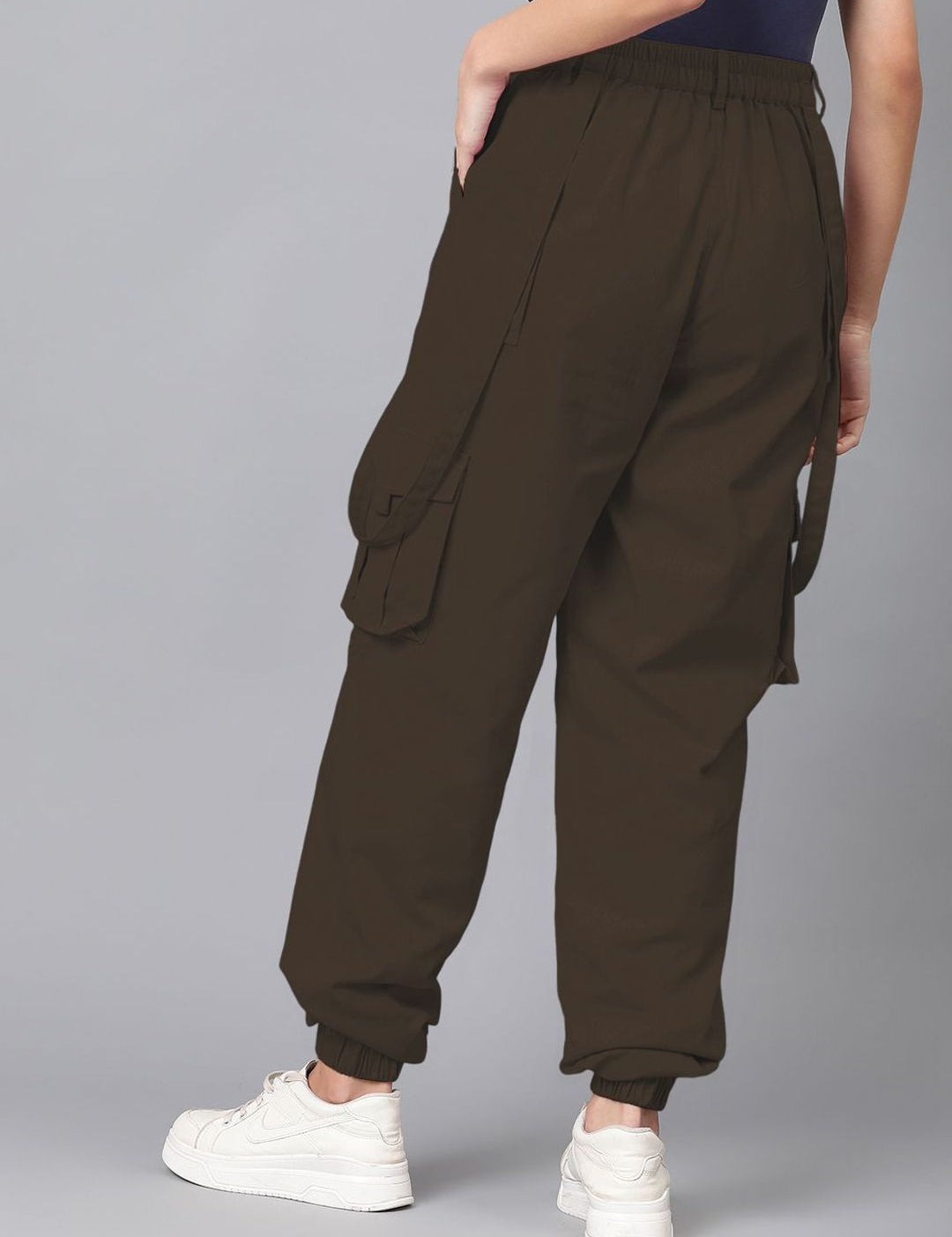 Kotty Women Relaxed High-Rise Easy Wash Cargos Trousers