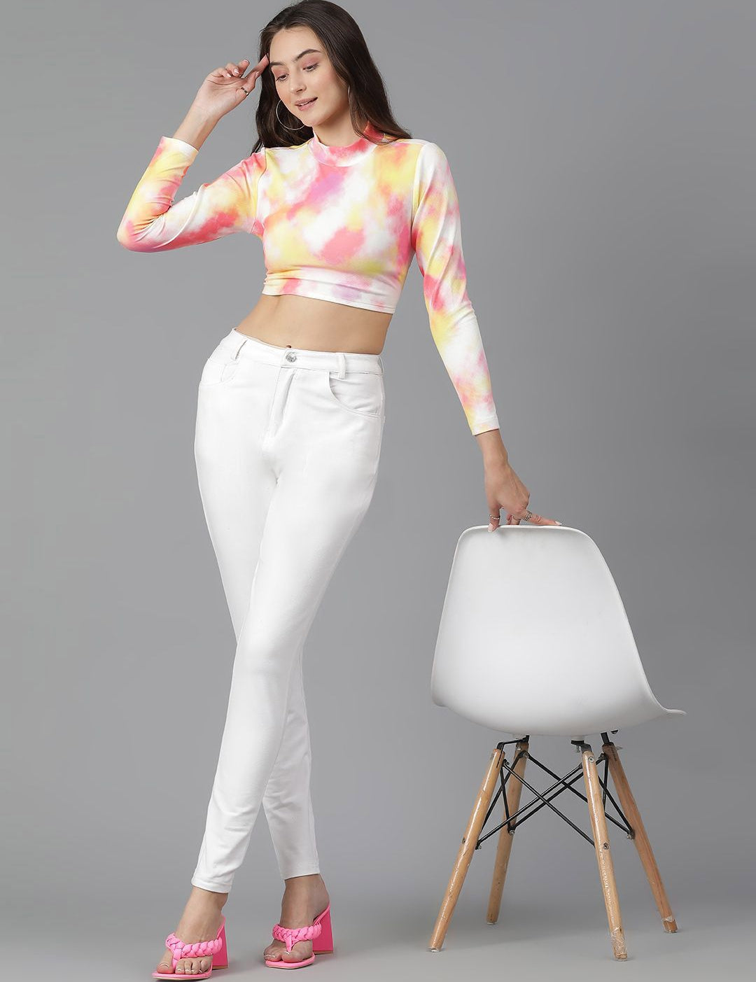 Kotty Print Crop Top