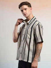 Kotty Men Striped Regular Fit Casual Shirt