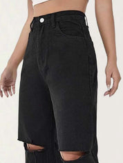 Kotty Women Relaxed Fit High-Rise Slash Knee Stretchable Jeans