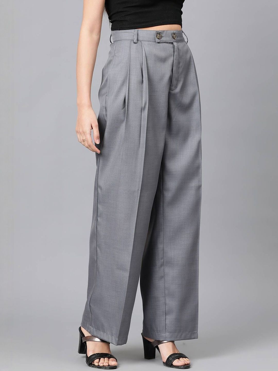 Kotty Women Relaxed Straight Leg High-Rise Trousers