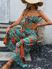Kotty Women Floral Printed High-Rise Wide Leg Trousers