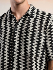 Kotty Men Sheer Striped Casual Shirt