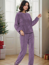 Kotty Velvet Round Neck Winter Nightsuit