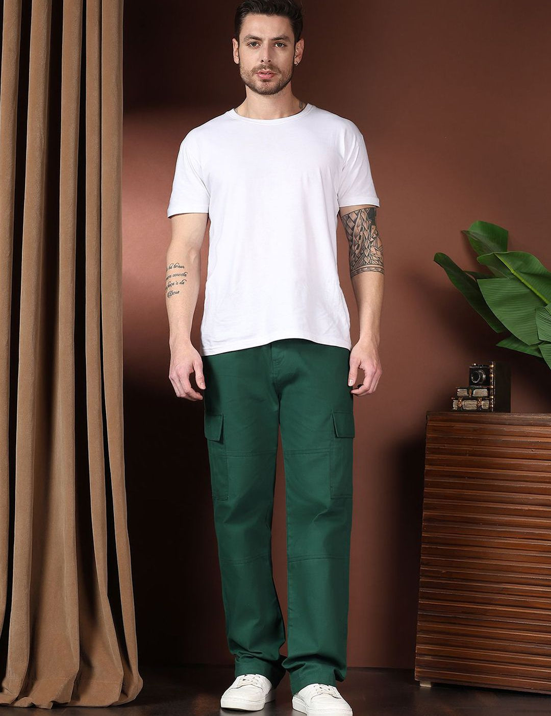 Kotty Men Relaxed Easy Wash Cargos Trousers