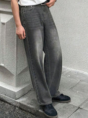 Kotty Men Mid-Rise Jean Wide Leg Heavy Fade Stretchable Cotton Jeans