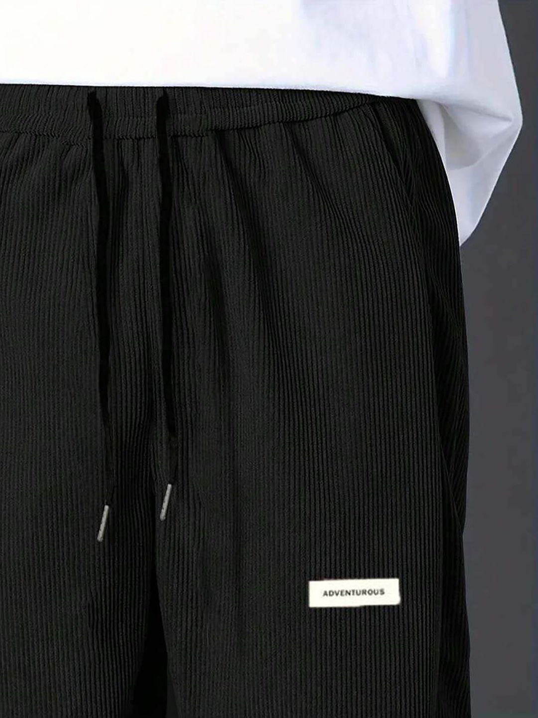 Kotty Men Relaxed High-Rise Corduroy Joggers Trousers