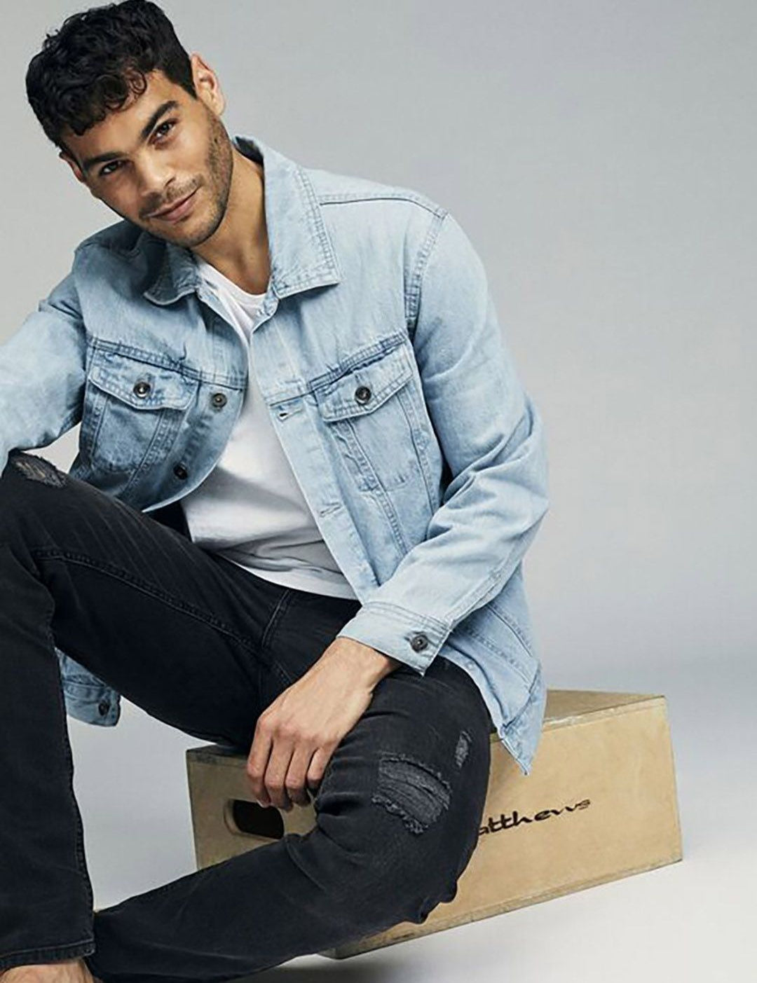 Kotty Denim Open Front Jacket With Embroidered