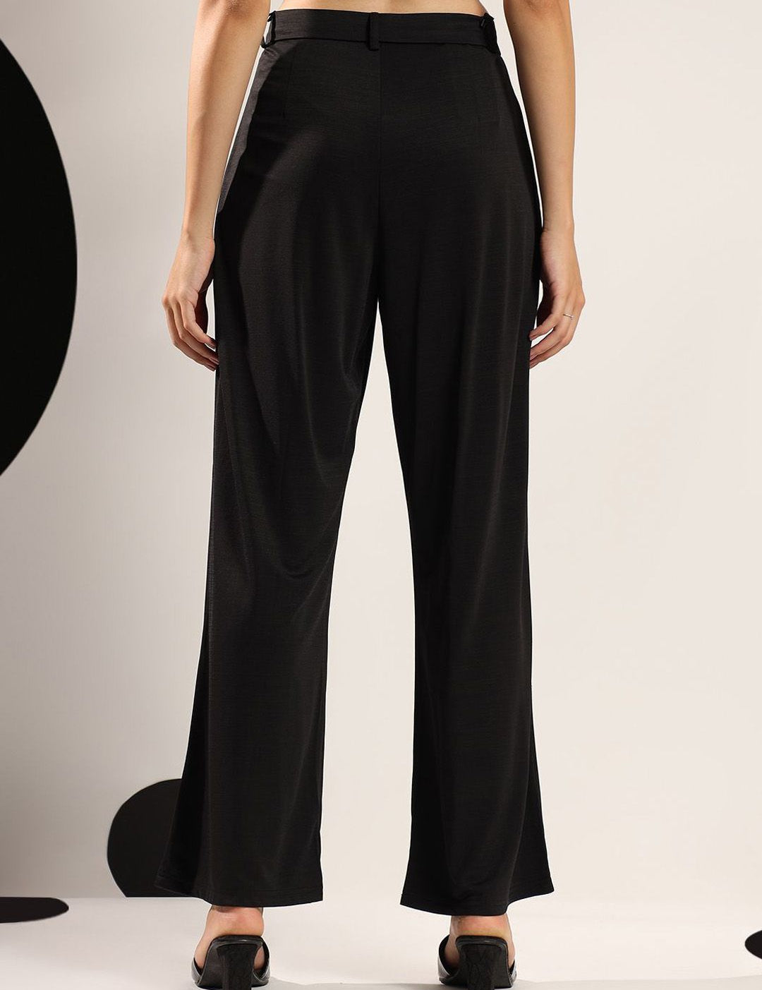 Kotty Women Relaxed High-Rise Wide-Leg Easy Wash Formal Trousers