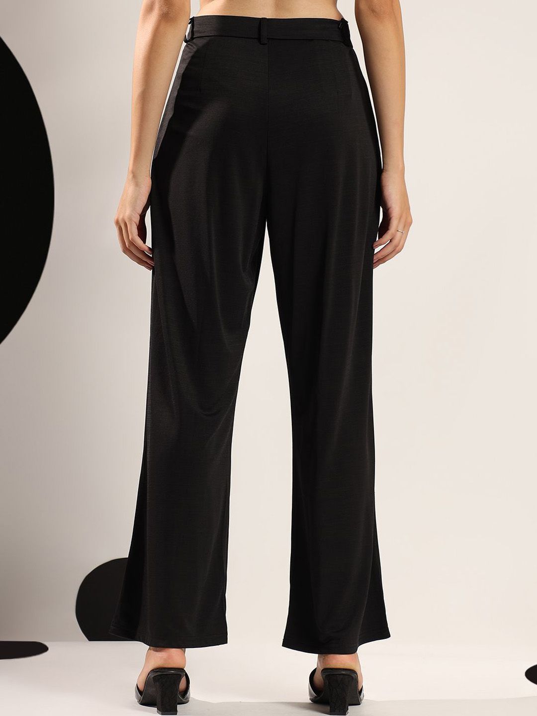 Kotty Women Relaxed High-Rise Wide-Leg Easy Wash Formal Trousers