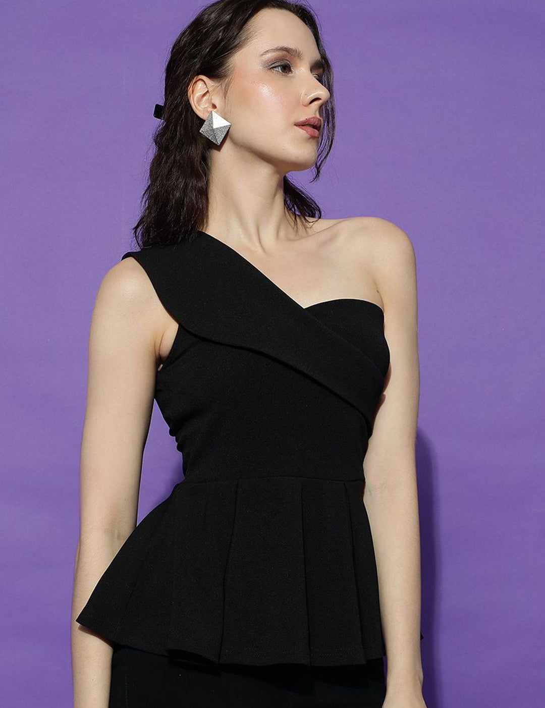 Kotty Women Solid One Shoulder Top