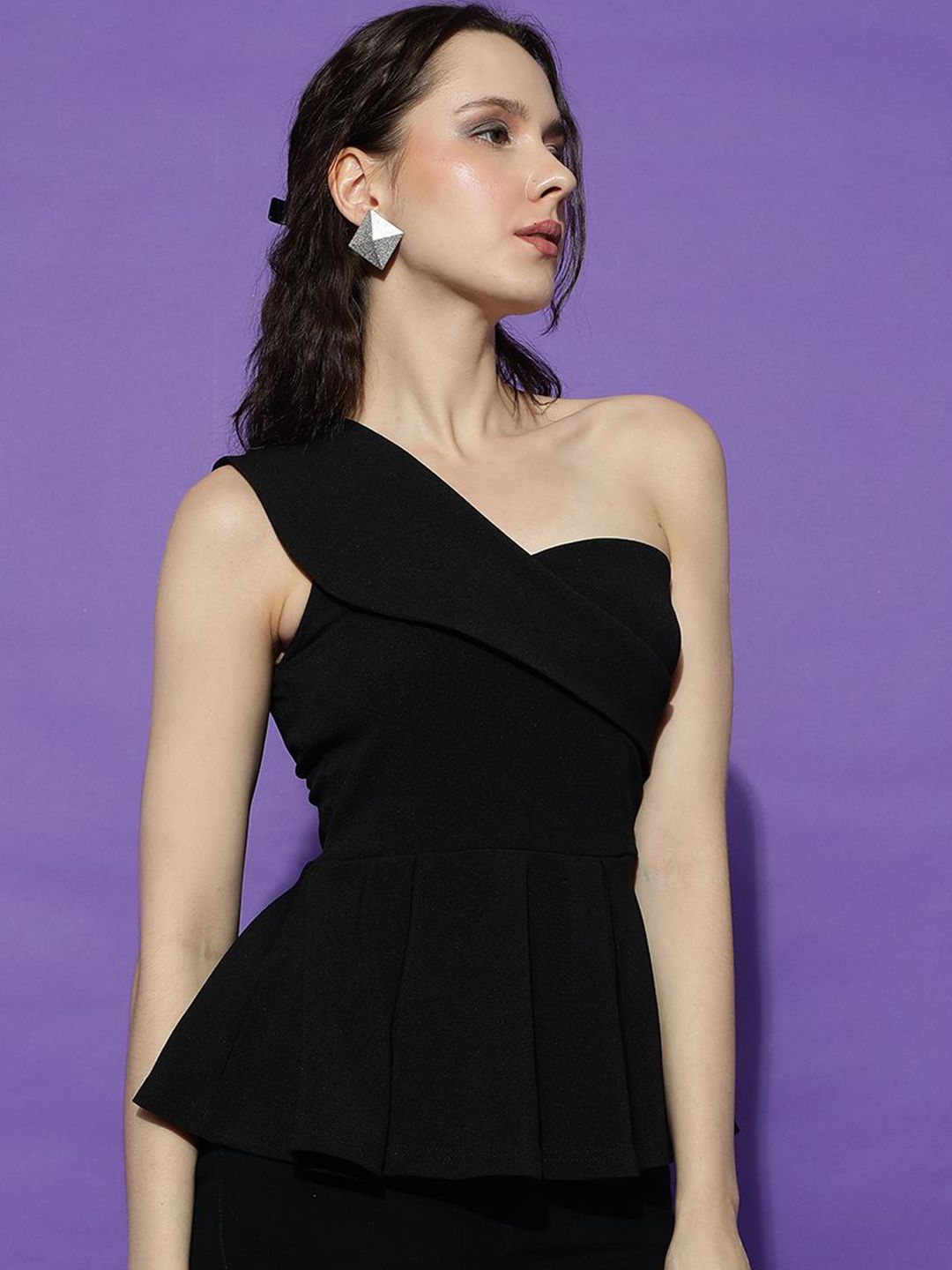 Kotty Women Solid One Shoulder Top